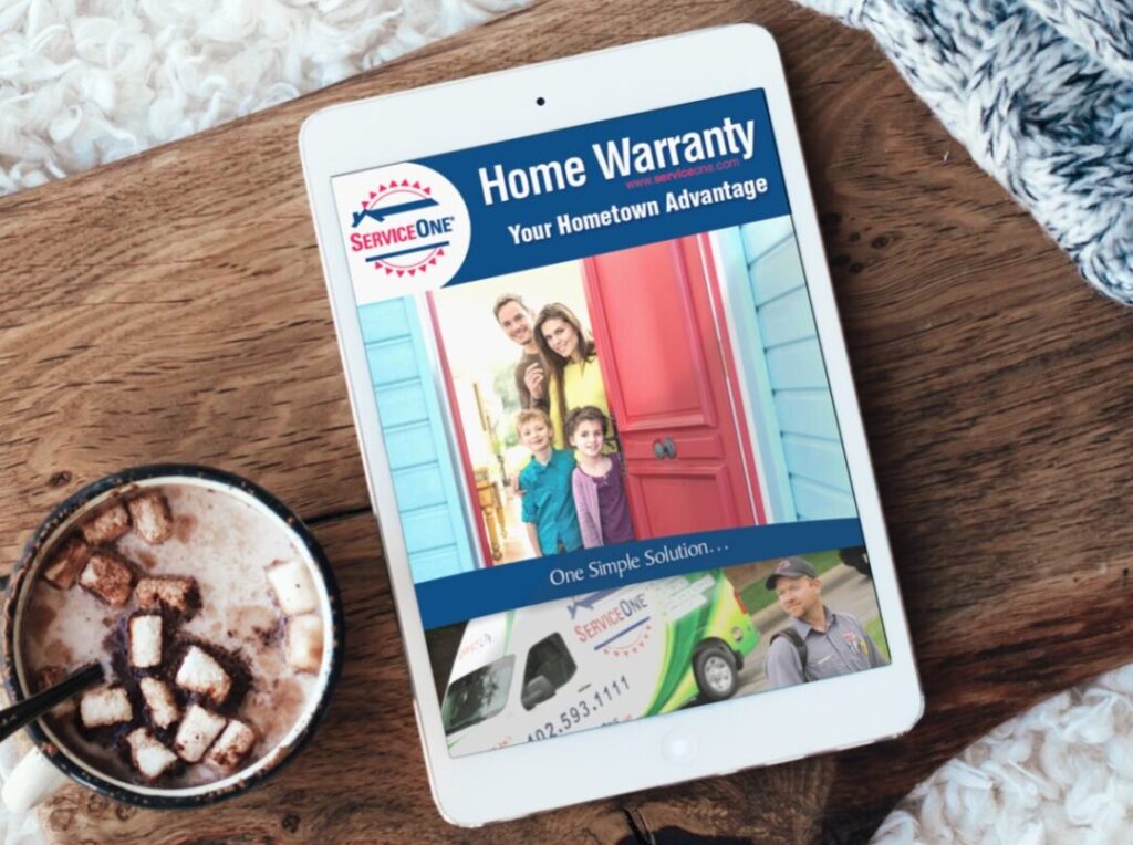 A ServiceOne home warranty ad